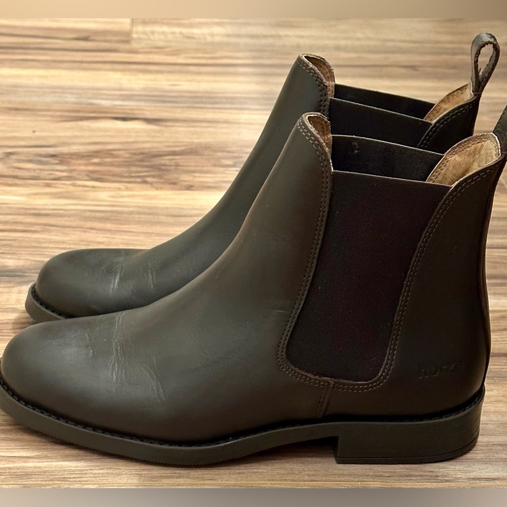 Horze Classic Leather Paddock Equestrian Riding Boots brown